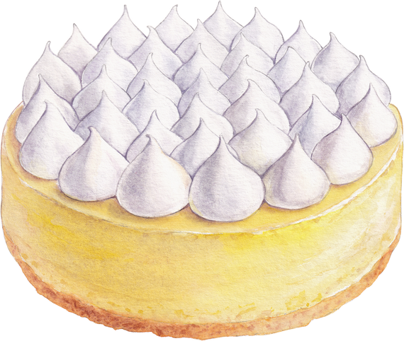 Watercolor yellow cake illustration